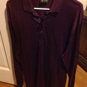 Bobby Jones Men's Large Long Sleeve 3 Button Polo Shirt - Made in Italy